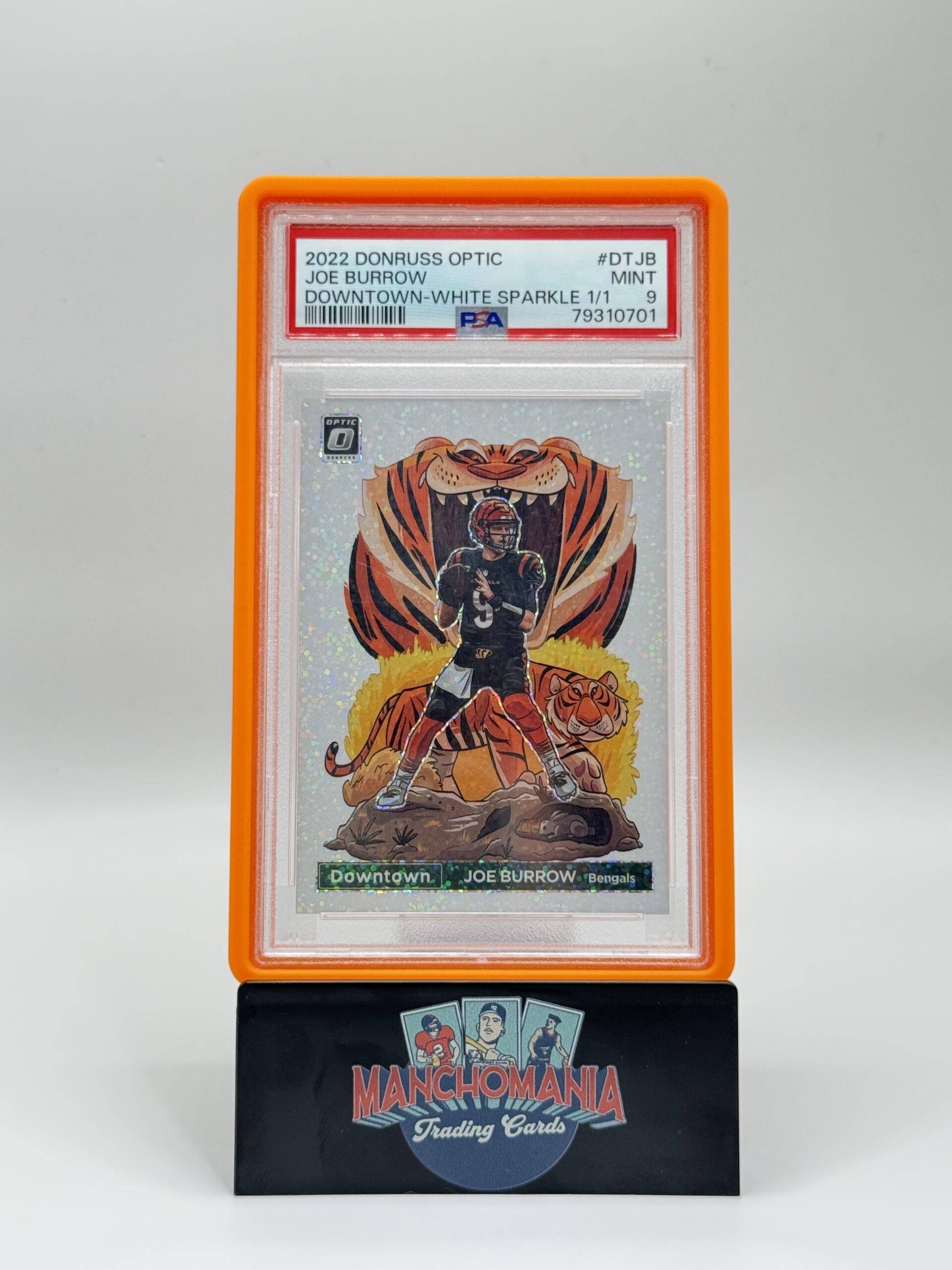 2022 Donruss Optic 1/1 White Sparkle Downtown Joe Burrow image 0