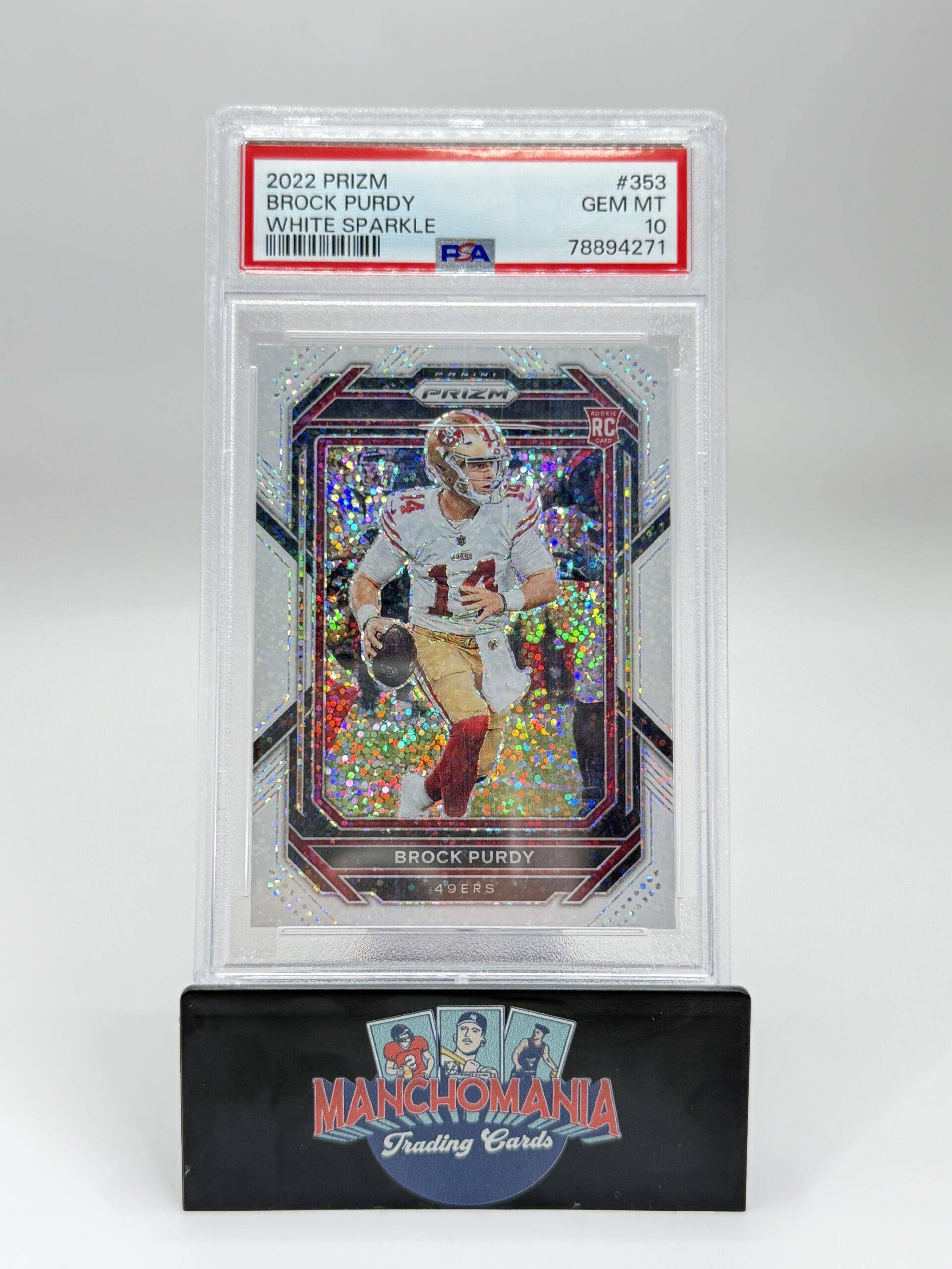 2022 Prizm White Sparkle Brock Purdy RC image 0