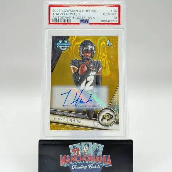 2023 1st Bowman U Chrome Gold Lava Auto Travis Hunter